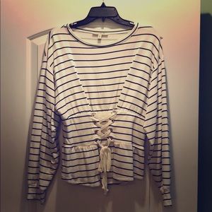 Striped corset sweater